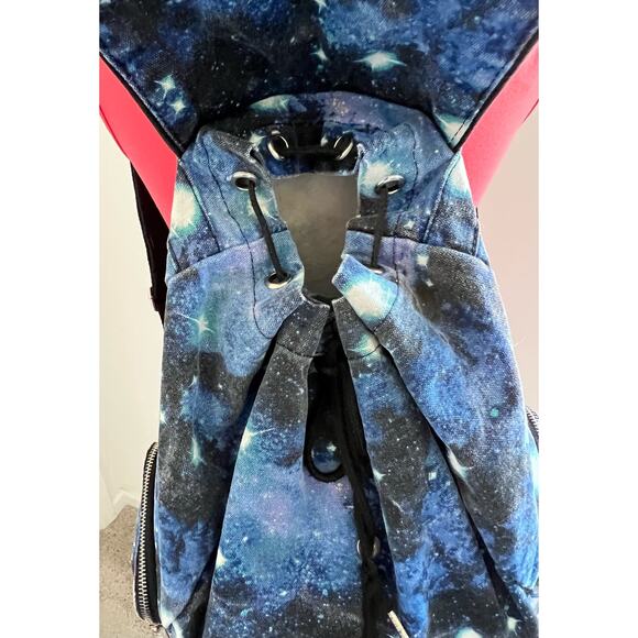 Victoria’s Secret PINK Galaxy Celestrial Blue Canvas Backpack Book Bag Weekender - Picture 6 of 15